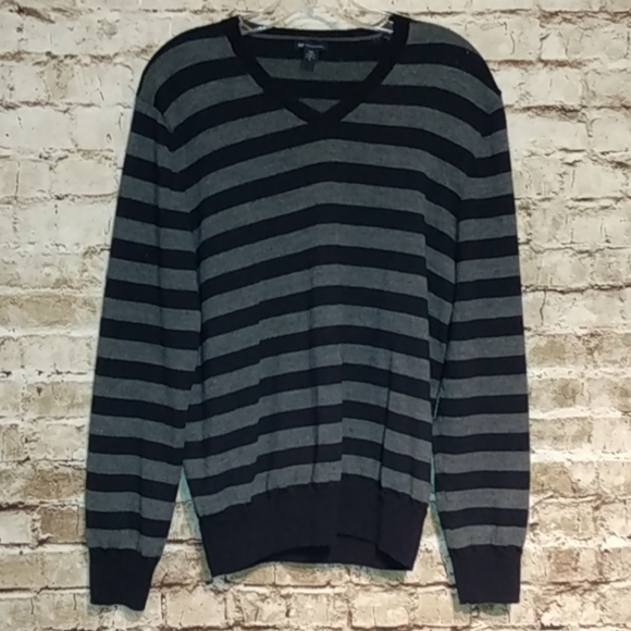 GAP Sweaters - Gap Extra Fine Merino Wool V-neck Striped Sweater